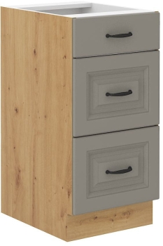 Szafka dolna szufladowa 40 D 3S BB jasny szary mat KLEO CLAYGREY/AR