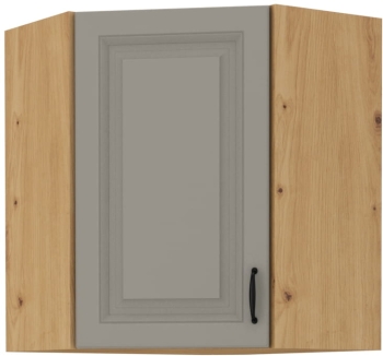 Szafka kuchenna górna narożna 58x58 GN-72 1F jasny szary mat / dąb artisan KLEO CLAYGREY/AR