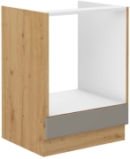 Przejdź do produktu Szafka dolna do zabudowy piekarnika 60 D GAZ BB jasny szary mat /dąb artisan KLEO  CLAYGREY/AR