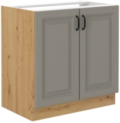 Przejdź do produktu Szafka kuchenna dolna zlewowa 80 ZL 2F BB jasny szary mat / dąb artisan KLEO CLAYGREY/AR