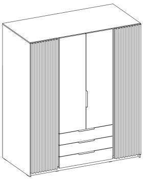 Szafa MAJA  2 LAM 2F 3S  BL/EV front dąb evoka/korpus czarny