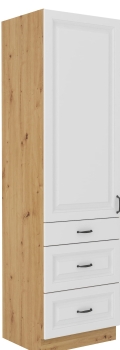 Słupek kuchenny 60 DKS-210 3S 1F biały mat/dąb artisan KLEO WH/AR