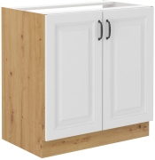 Przejdź do produktu Szafka kuchenna dolna 80 D 2F BB biały mat / artisan KLEO WH/AR