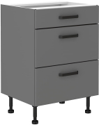 Przejdź do produktu Szafka kuchenna dolna szufladowa 60 D 3S BB antracyt NASTIA/ANT