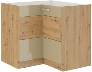 Przejdź do produktu Szafka kuchenna dolna narożna 89x89 DN 1F BB cappucino połysk ARTIS