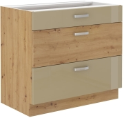 Przejdź do produktu Szafka kuchenna dolna szufladowa 80 D 3S BB cappucino połysk ARTIS