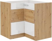 Przejdź do produktu Szafka kuchenna dolna narożna 90x90 DN 1F BB biały połysk ARTIS