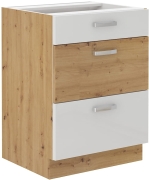 Przejdź do produktu Szafka kuchenna dolna szufladowa 60 D 3S BB biały połysk ARTIS