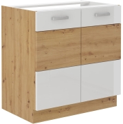 Przejdź do produktu Szafka kuchenna dolna zlewowa 80 ZL 2F BB biały połysk ARTIS