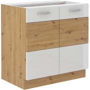 Przejdź do produktu Szafka kuchenna dolna 80 D 2F BB biały połysk ARTIS