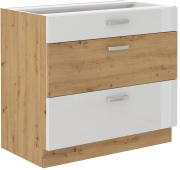 Przejdź do produktu Szafka kuchenna dolna szufladowa 80 D 3S BB biały połysk ARTIS