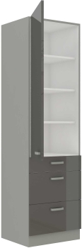 Słupek kuchenny 60 DKS-210 3S 1F szary połysk IGA GREY