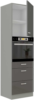 Słupek kuchenny 60 DPS-210 3S 1F szary połysk IGA GREY