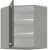 Szafka kuchenna górna narożna 58x58 GN-72 1F szary połysk IGA GREY