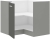 Szafka kuchenna dolna narożna 89x89 DN 1F BB szary połysk IGA GREY
