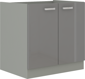 Szafka kuchenna dolna 80 D 2F BB szary połysk IGA GREY