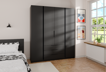 Szafa MAJA 4F 3S czarny/czarny
