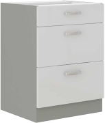 Przejdź do produktu Szafka kuchenna dolna szufladowa 60 D 3S BB biały połysk IGA BIANCA