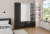 Szafa MAJA 2F 2 LUSTRO 3S EV/BL front czarny/korpus dąb evoke