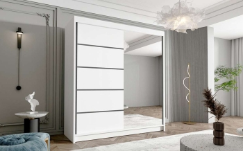 hugo3_bialy,180cm Szafa HUGO (KORA), szafa przesuwna, garderoba, szafa do sypialni, szafa z lustrem.jpg