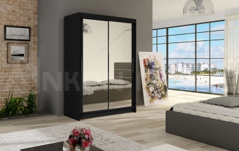 miami7_czarna,120cm Szafa MIAMI (CLARA), szafa przesuwna, garderoba, szafa do sypialni, szafa z lustrem.jpg