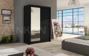 miami6_czarna,120cm Szafa MIAMI (CLARA), szafa przesuwna, garderoba, szafa do sypialni, szafa z lustrem.jpg