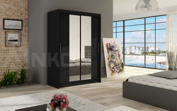 miami2_czarna,120cm Szafa MIAMI (CLARA), szafa przesuwna, garderoba, szafa do sypialni, szafa z lustrem.jpg