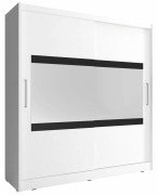 Przejdź do produktu Szafa przesuwna SOLEN IV 200 cm z lustrem biała grafitowa do pokoju sypialni