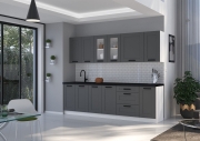 Przejdź do produktu Zestaw mebli kuchennych LUNEA DUSTGR/WH ciemny szary / biały mat 260cm