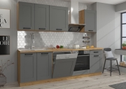 Przejdź do produktu Zestaw mebli kuchennych LUNEA DUSTGR/AR ciemny szary / dąb artisan 250cm