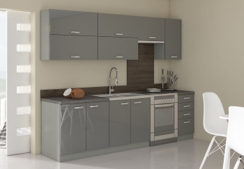 Grey 3 260cm, meble kuchenne, kuchnia na wymiar, szafki kuchenne, szafki do kuchni MDF, kuchnia w połysku, blaty kuchenne.jpg