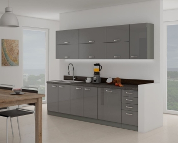 Grey 6 260cm, meble kuchenne, kuchnia na wymiar, szafki kuchenne, szafki do kuchni MDF, kuchnia w połysku, blaty kuchenne.jpg