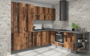 Przejdź do produktu Zestaw mebli kuchennych, kuchnia narożna RETRO old style / antracyt 270x240cm meble do kuchni