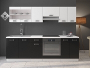 Przejdź do produktu Zestaw mebli kuchennych MEGAN dół czarny, góra biała 240cm
