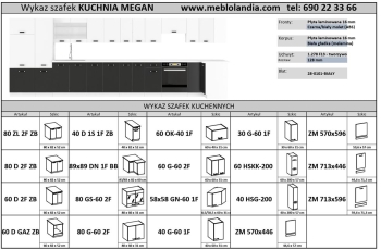 MEGAN Kuchnie wykaz bez cen_page-0001, meble kuchenne, kuchnia na wymiar, szafki kuchenne, szafki do kuchni MDF, kuchnia w połysku, blaty kuchenne.jpg