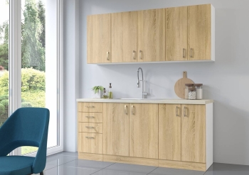 SARA SONOMA 180cm ZDJ 2, meble kuchenne, kuchnia na wymiar, szafki kuchenne, szafki do kuchni MDF, kuchnia w połysku, blaty kuchenne.jpg