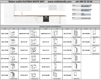 WHITE MAT Kuchnie wykaz bez cen_page-0001, meble kuchenne, kuchnia na wymiar, szafki kuchenne, szafki do kuchni MDF, kuchnia w połysku, blaty kuchenne.jpg