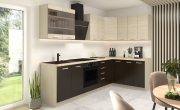Przejdź do produktu Zestaw mebli kuchennych HARMONIA dół legno ciemne, góra legno ciemne 270x150cm