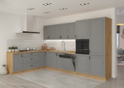 Przejdź do produktu Zestaw mebli kuchennych KLEO DUSTGR/AR ciemny szary / dąb artisan 210x350cm
