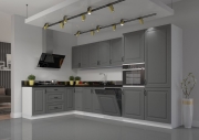 Przejdź do produktu Zestaw mebli kuchennych KLEO DUSTGR/WH ciemny szary / biały 190x350cm