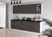Przejdź do produktu Zestaw mebli kuchennych KLEO GRAMAT/WH grafit mat / biały 260cm