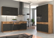 Przejdź do produktu Zestaw mebli kuchennych VIVA GRMAT grafit mat / dąb lancelot 220x120cm