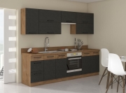 Przejdź do produktu Zestaw mebli kuchennych VIVA GRMAT grafit mat / dąb lancelot 260cm