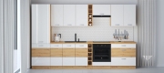 Przejdź do produktu Zestaw mebli kuchennych kuchnia ARTIS WHHG biały połysk / dąb artisan 335cm
