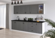 Przejdź do produktu Zestaw mebli kuchennych KLEO DUSTGR/WH ciemny szary / biały 260cm