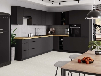 Meble kuchenne SIenna czarny mat kuchnia na wymiar modułowa