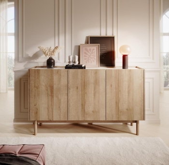 Boho komoda 83 dab riviera meble pokojowe SERENA, meble do salonu, dąb RIVIERA komoda, witryna przeszklona, szafka rtv, witryna na nóżkach, komoda na drewnianych nogach.jpg