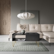 Przejdź do produktu ŁAWA HARMONIA L97 czarny mat na złotych nóżkach so salonu