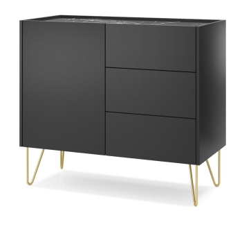 ksz-97 s czarne meble pokojowe HARMONIA, komoda złote nóżki, komoda do salonu czarna, szafka rtv, witryna na nóżkach złotych, komoda marmur, ława na złotych nogach.jpg