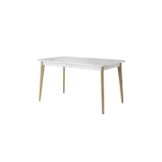 Przejdź do produktu STÓŁ BJORN NST140 bialy połysk MDF na drewnianych nóżkach styl skandynawski